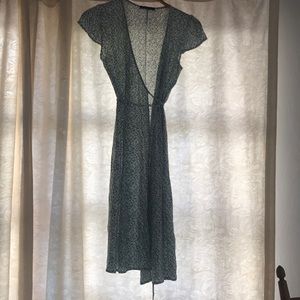 Mid Length floral wrap dress